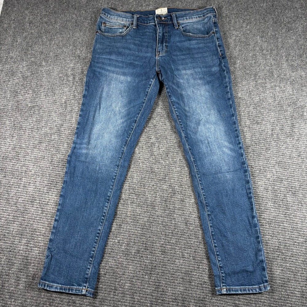 Mutual Weave The Skinny Jeans Mens 33x30 Blue Excellent Medium Wash Denim